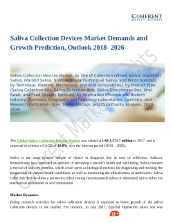 Saliva Collection Devices Market To Witness Robust Expansion Throughout The Forecast Period 2018 -  2026