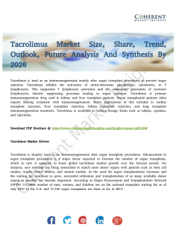 Tacrolimus Market to Show Promising Growth Opportunities By 2026