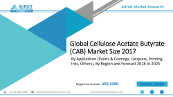 Cellulose Acetate Butyrate Market – Growth, Trends and Forecasts (2019 - 2025)