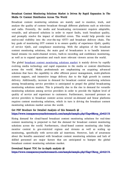 Broadcast Content Monitoring Solutions Market