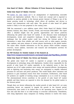 Solar Based IoT Market