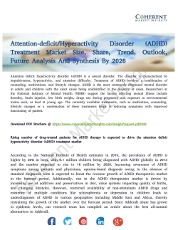 Attention-deficit/Hyperactivity Disorder (ADHD) Treatment Market Outlook Till 2026