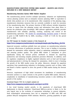 MANUFACTURING EXECUTION SYSTEM (MES) MARKET