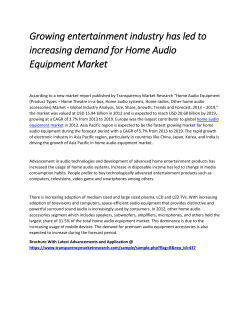 Growing entertainment industry has led to increasing demand for Home Audio Equipment