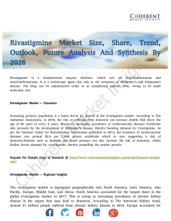 Rivastigmine Market Pegged to Expand Robustly By 2026