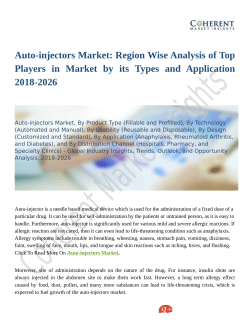 Auto-injectors Market Anlysis with Inputs from Industry Experts 2018 to 2026