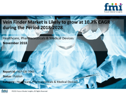 Vein Finder Market is Likely to grow at 10.7% CAGR during the Period 2018-2028