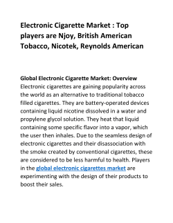 Electronic Cigarette Market