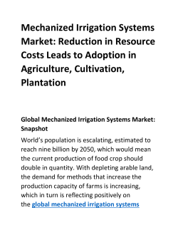 Mechanized Irrigation Systems Market