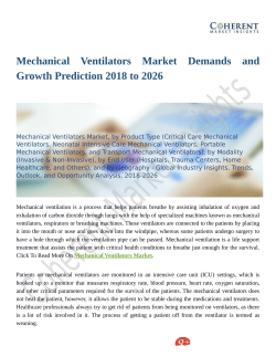 Mechanical Ventilators Market: Worldwide Top Players Revenue and Forecasts To 2026