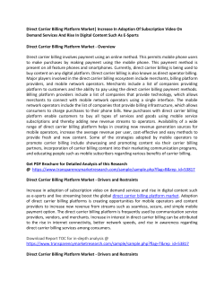 Direct Carrier Billing Platform Market