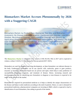 Biomarkers Market Is Expected To Show Significant Growth Over The Forecast Period 2018-2026