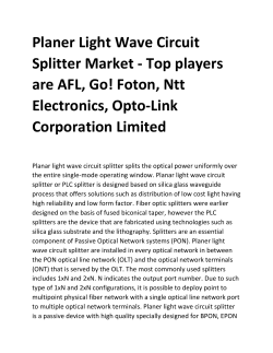 Planer Light Wave Circuit Splitter Market