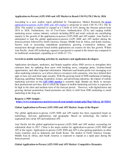 Application-to-Person (A2P) SMS and API Market 
