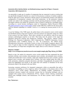 Automotive Micro Switches Market  