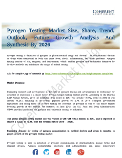 Pyrogen Testing Market Growth Predicted by 2018-2026