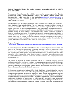 Robotic Wheelchairs Market