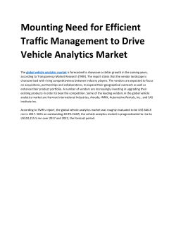 Mounting Need for Efficient Traffic Management to Drive Vehicle Analytics Market