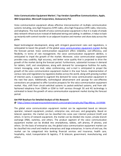 Voice Communication Equipment Market