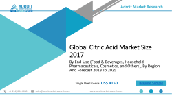 Citric Acid Market - Global Industry Analysis, Size, Share, Growth, Trends & Forecast 2019 - 2025
