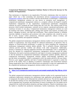 Computerized Maintenance Management Solutions Market 