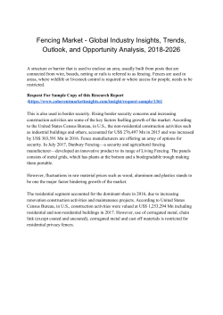 Fencing Market - Global Industry Insights, Trends, Outlook, and Opportunity Analysis, 2018-2026
