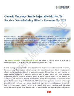 Generic Oncology Sterile Injectable Market Balenced To Reach Insignificant CAGR Till 2026