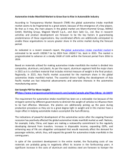 Automotive Intake Manifold Market 