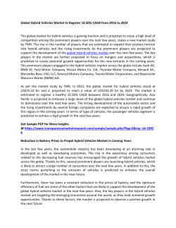 Global Hybrid Vehicles Market 