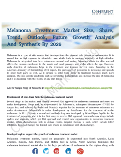 Melanoma Treatment Market Perspective with Study of Leading Players 2018 – 2026