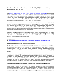 Australia, New Zealand, and India Building Information Modeling (BIM) Market