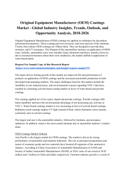 Original Equipment Manufacturer (OEM) Coatings Market - Global Industry Insights, Trends, Outlook, and Opportunity Analysis, 2018-2026