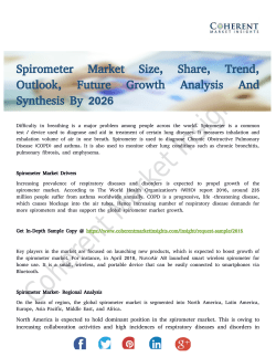 Spirometer Market Report Perspective with Study of Leading Players 2019 – 2026