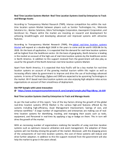 Real Time Location Systems Market