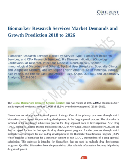 Biomarker Research Services Market Adopt Next-Generation Tech 2018-2026