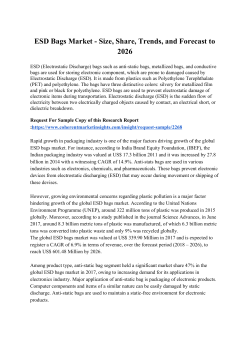  ESD Bags Market - Size, Share, Trends, and Forecast to 2026