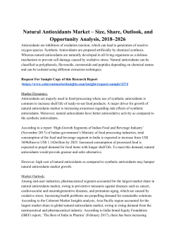 Natural Antioxidants Market &ndash; Size, Share, Outlook, and Opportunity Analysis, 2018&ndash;2026