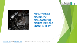 Metalworking Machinery Manufacturing Global Market Report 2019