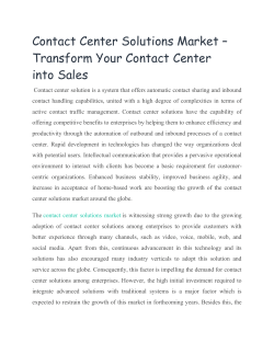 Contact Center Solutions Market