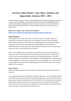  Security Labels Market - Size, Share, Outlook, and Opportunity Analysis, 2018 &ndash; 2026