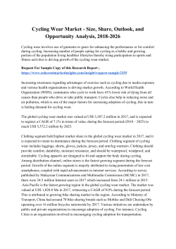 Cycling Wear Market - Size, Share, Outlook, and Opportunity Analysis, 2018-2026 