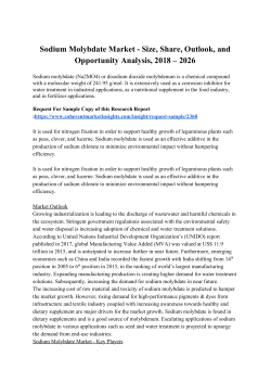 Sodium Molybdate Market - Size, Share, Outlook, and Opportunity Analysis, 2018 &ndash; 2026