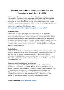  Bakeable Trays Market &ndash; Size, Share, Outlook, and Opportunity Analysis, 2018 &ndash; 2026