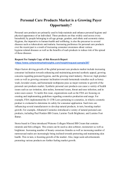  Personal Care Products Market is a Growing Payer Opportunity?
