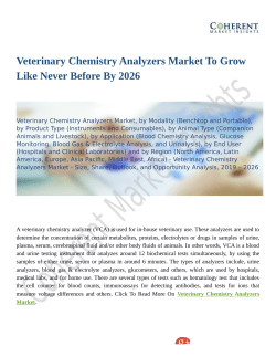 Veterinary Chemistry Analyzers Market Trends Estimates High Demand By 2026