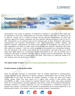 Nanoemulsion Market – Size, Share, Outlook, and Opportunity Analysis 2018 - 2026