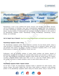 Physiotherapy Equipment MarketPhysiotherapy Equipment Market Trends and Opportunities Forecast till 2027