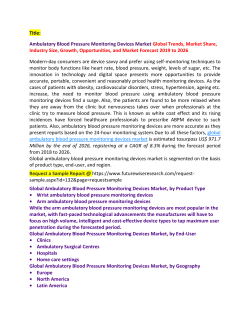 Ambulatory Blood Pressure Monitoring Devices Market