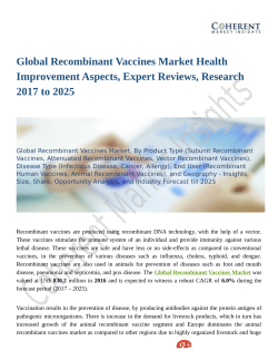 Global Recombinant Vaccines Market at a Rapid Pace Until 2025