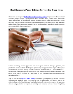 Best Research paper Editing Service for Your Help